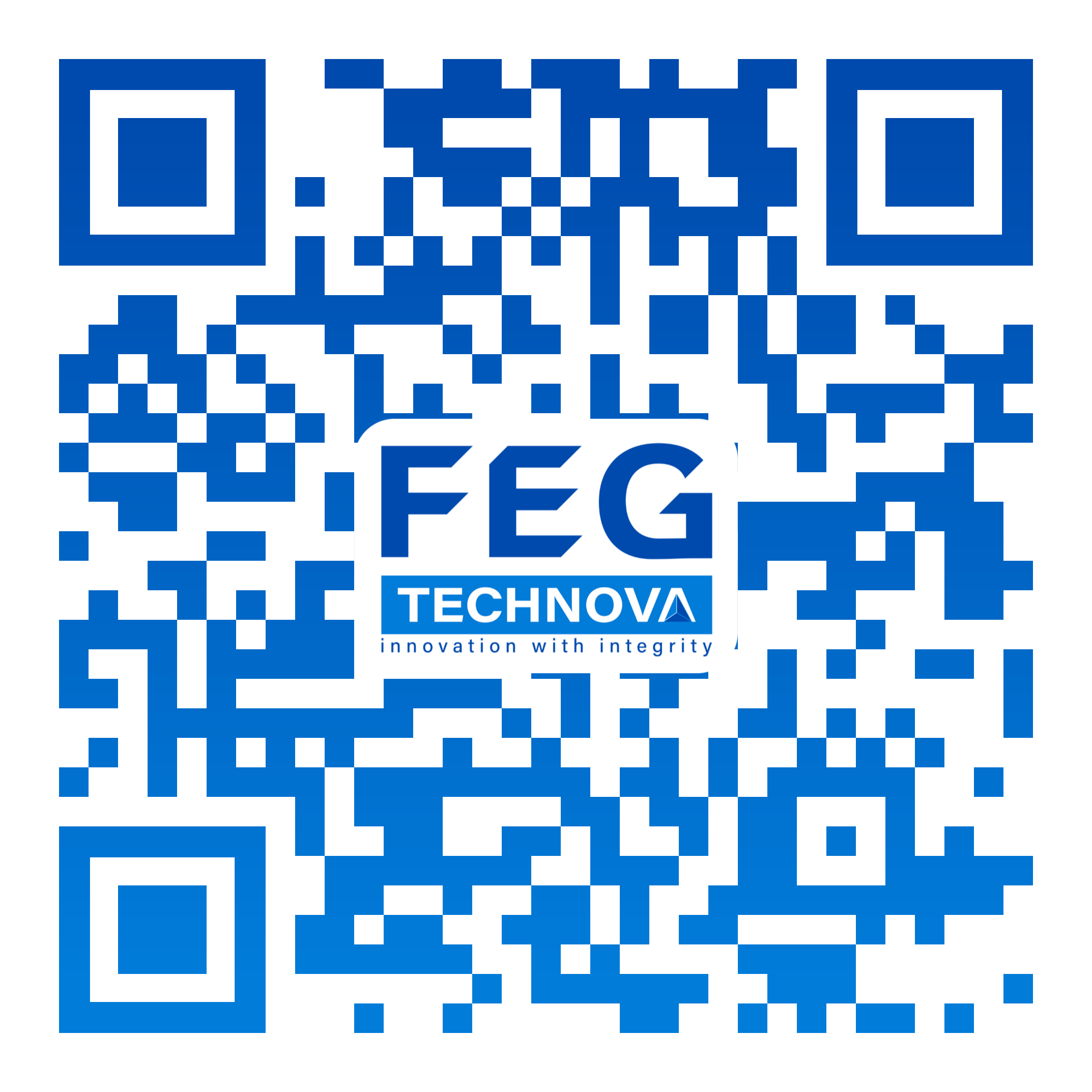 Official FEG TechNova QR code linking to https://linktr.ee/fegtechnova