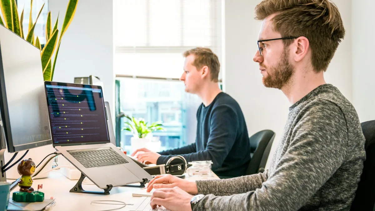 Developers collaborating on a software product