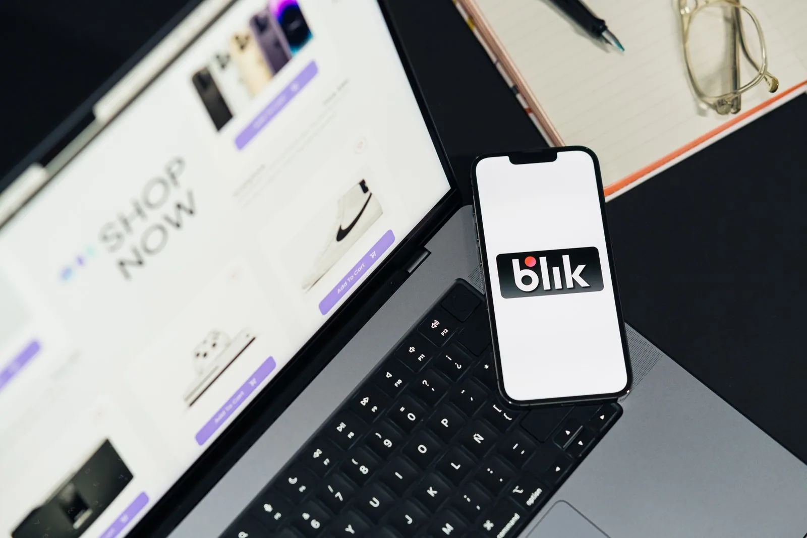 Online shopping on a laptop and smartphone